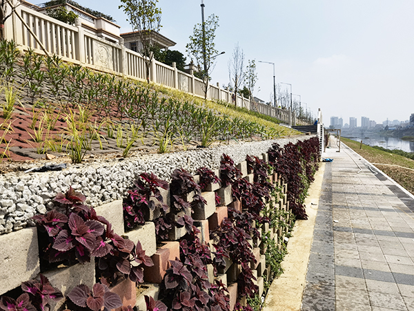 路边植栽型生态挡墙砌...